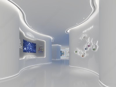 现代科技展厅3D模型下载